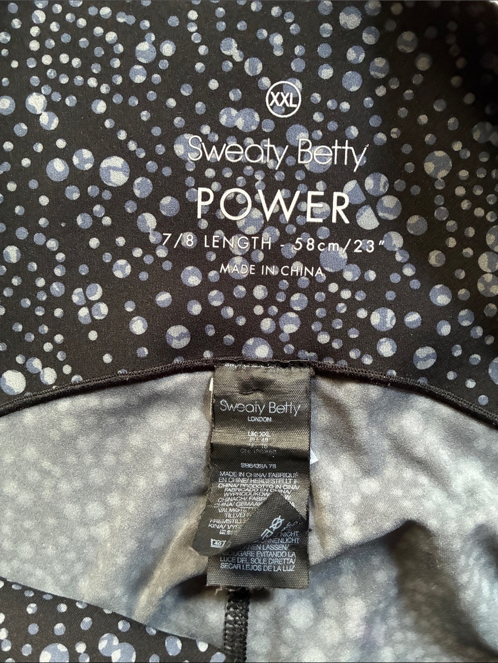 Sweaty Betty High Waist 7/8 Leggings in the Blue Celestial Dots. Plus Size XXL - Picture 6 of 8